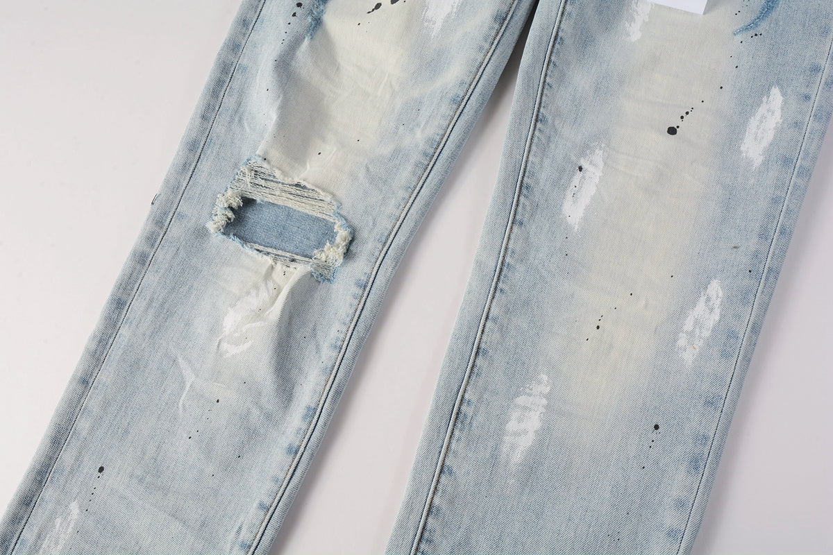 Luxury brand men's streetwear jeans 9006