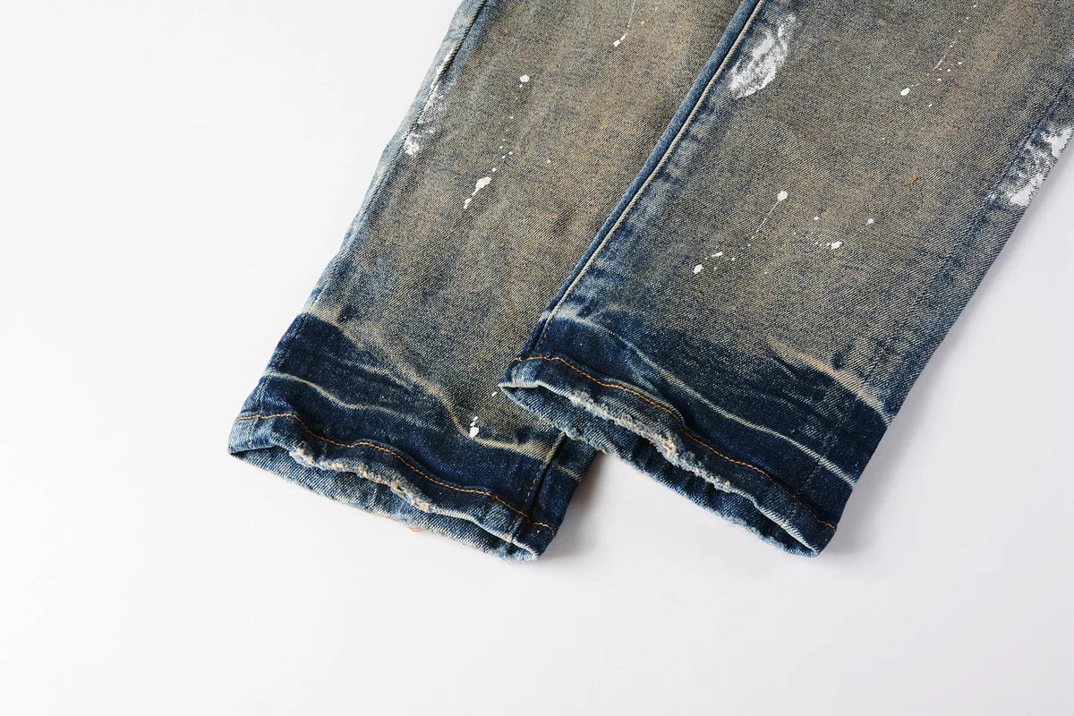 Luxury brand men's streetwear jeans 9012